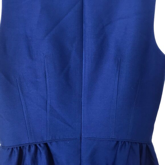 J.Crew Dress Size 2 Allie In Festival Blue Wool Silk Blend Sleeveless Sheath - Picture 8 of 12